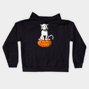 Cat with the Pumpkin Kids Hoodie